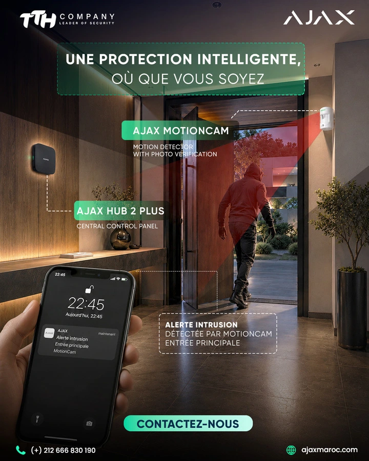 Détecteur de fumée et de chaleur Ajax FireProtect certifié pour maison et entreprise